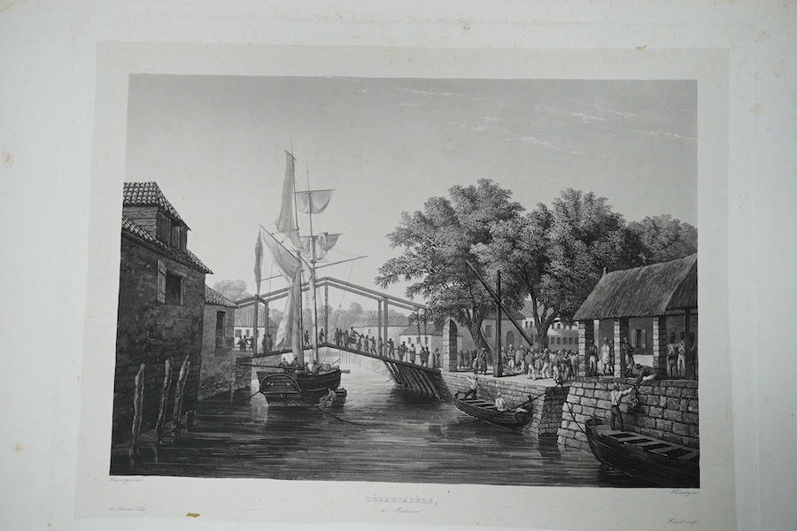 A collection of 19th century engravings and prints, Views of India to include: ‘View of Calcutta from the Garden Reach’, drawn and engraved by Thomas and William Daniell, published 1810 and ‘View of Esplanade Row from Ch